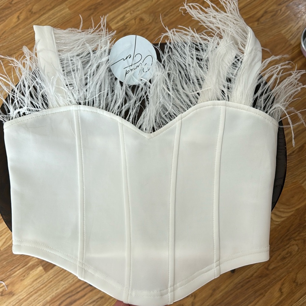 Bachelorette/Bridal feather top